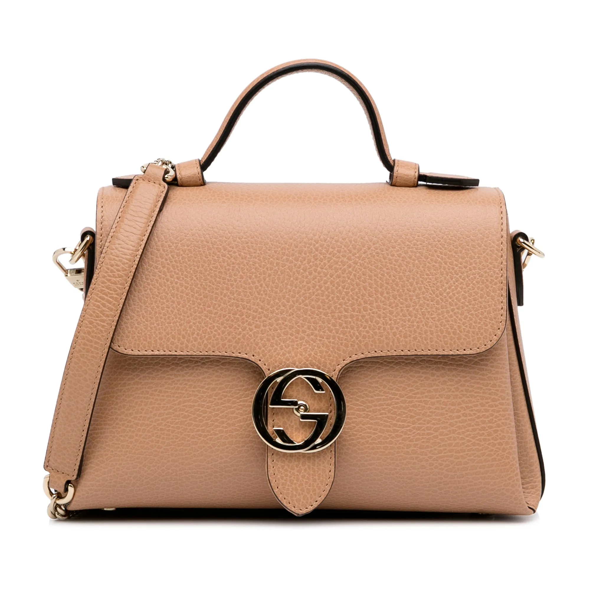 Gucci Interlocking G Brown Calfskin Dollar