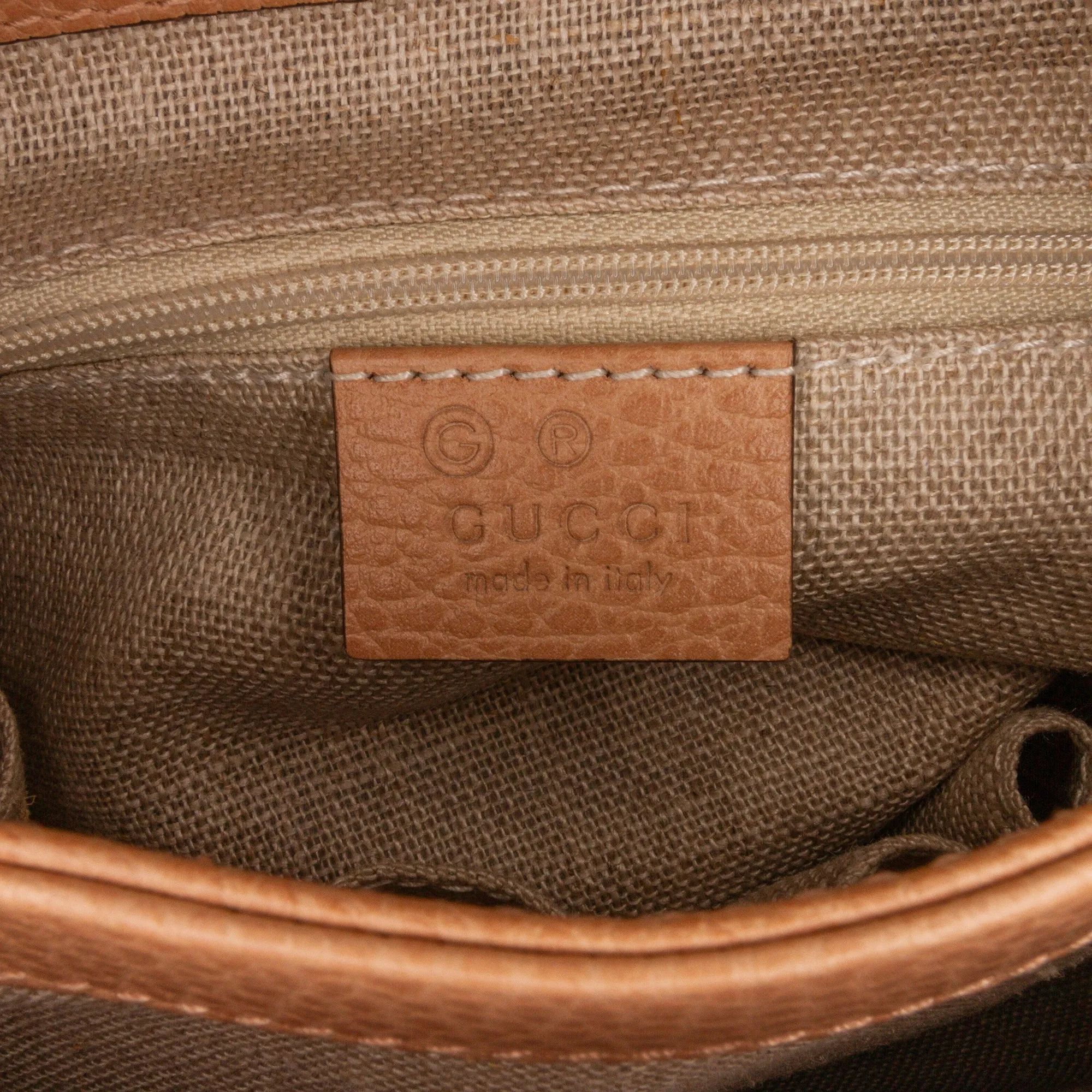 Gucci Interlocking G Brown Calfskin Dollar