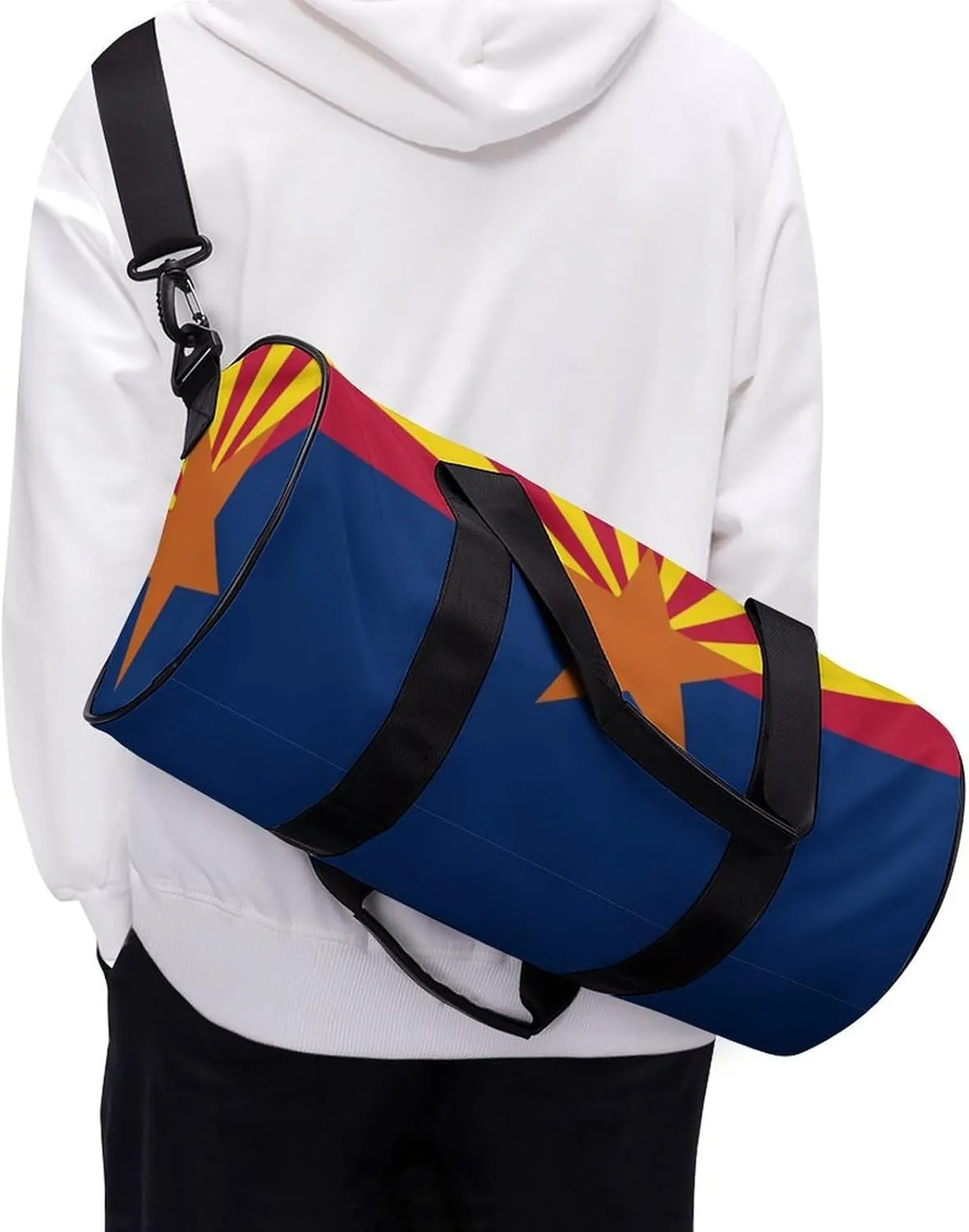 Gym Bag for Men Women Lightweight Sports Duffle Bag with Multiple Compartments Cylindrical Gym Bag for Fitness Travel And Outdoor Activities Ater Resistant Yoga Bag Training Bag Arizona Star