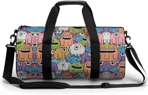 Gym Bag for Men Women Lightweight Sports Duffle Bag with Multiple Compartments Cylindrical Gym Bag for Fitness Travel And Outdoor Activities Ater Resistant Yoga Bag Training Bag Cartoon Crowd