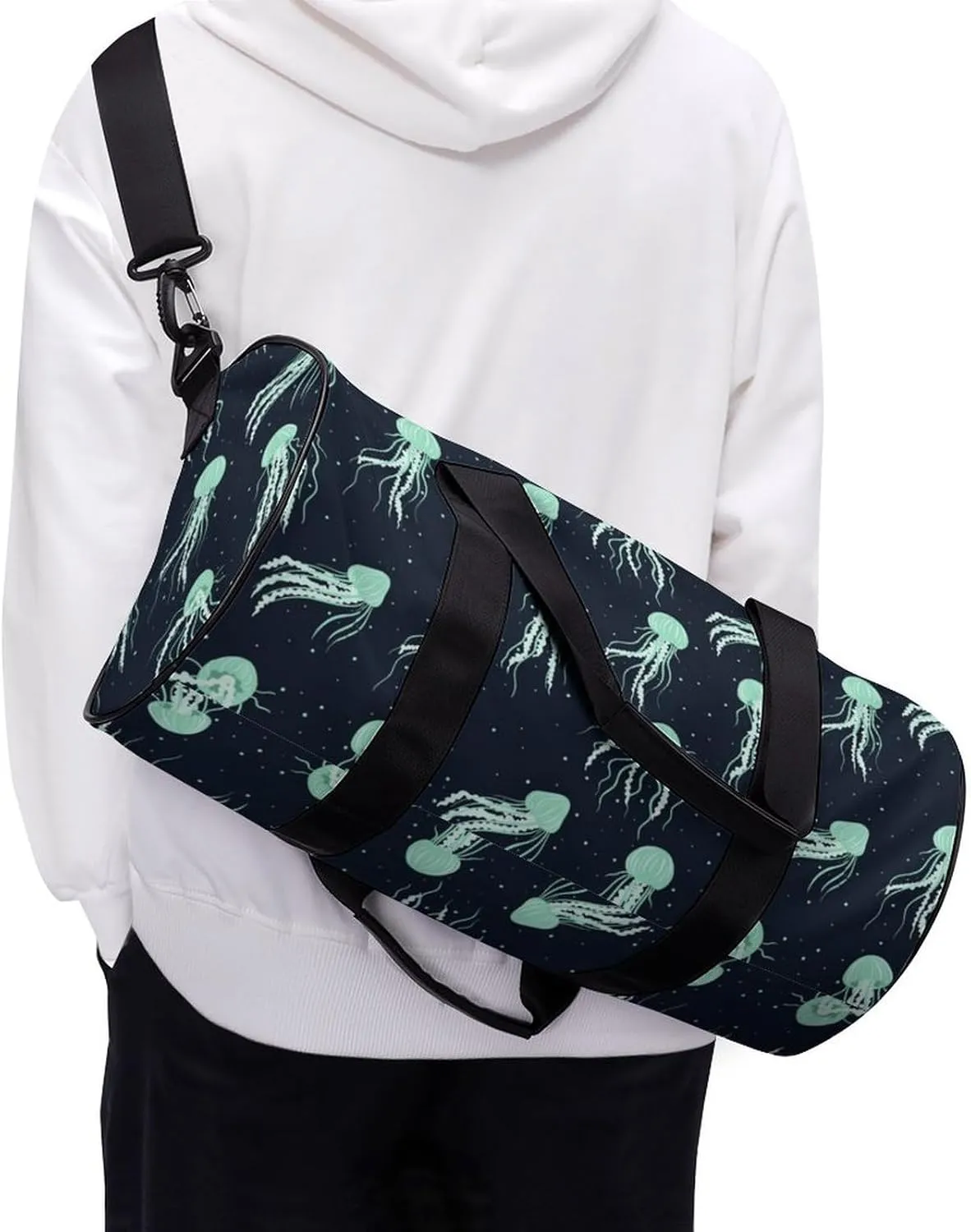 Gym Bag for Men Women Lightweight Sports Duffle Bag with Multiple Compartments Cylindrical Gym Bag for Fitness Travel And Outdoor Activities Ater Resistant Yoga Bag Training Bag Cosmic Drift