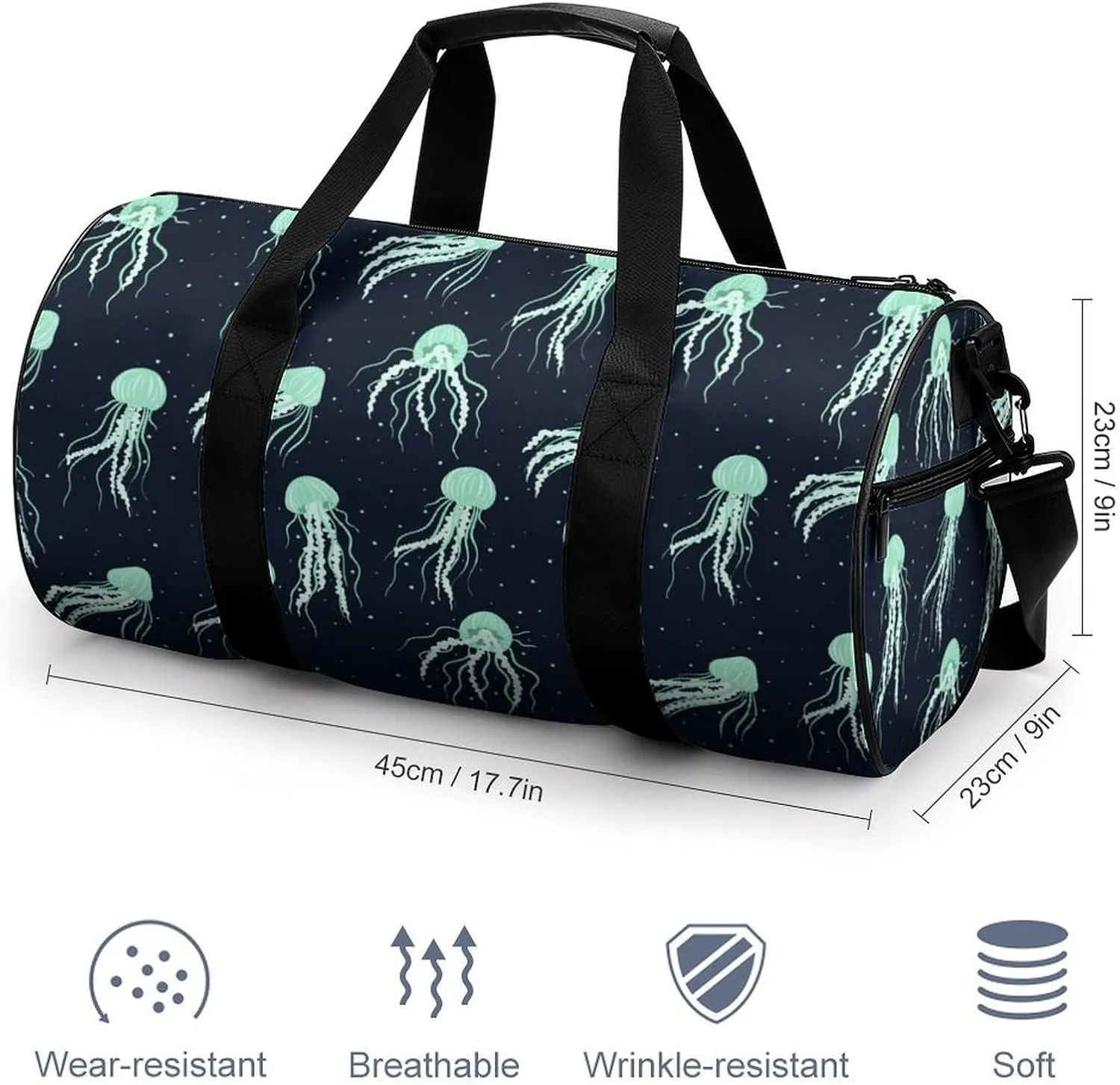 Gym Bag for Men Women Lightweight Sports Duffle Bag with Multiple Compartments Cylindrical Gym Bag for Fitness Travel And Outdoor Activities Ater Resistant Yoga Bag Training Bag Cosmic Drift
