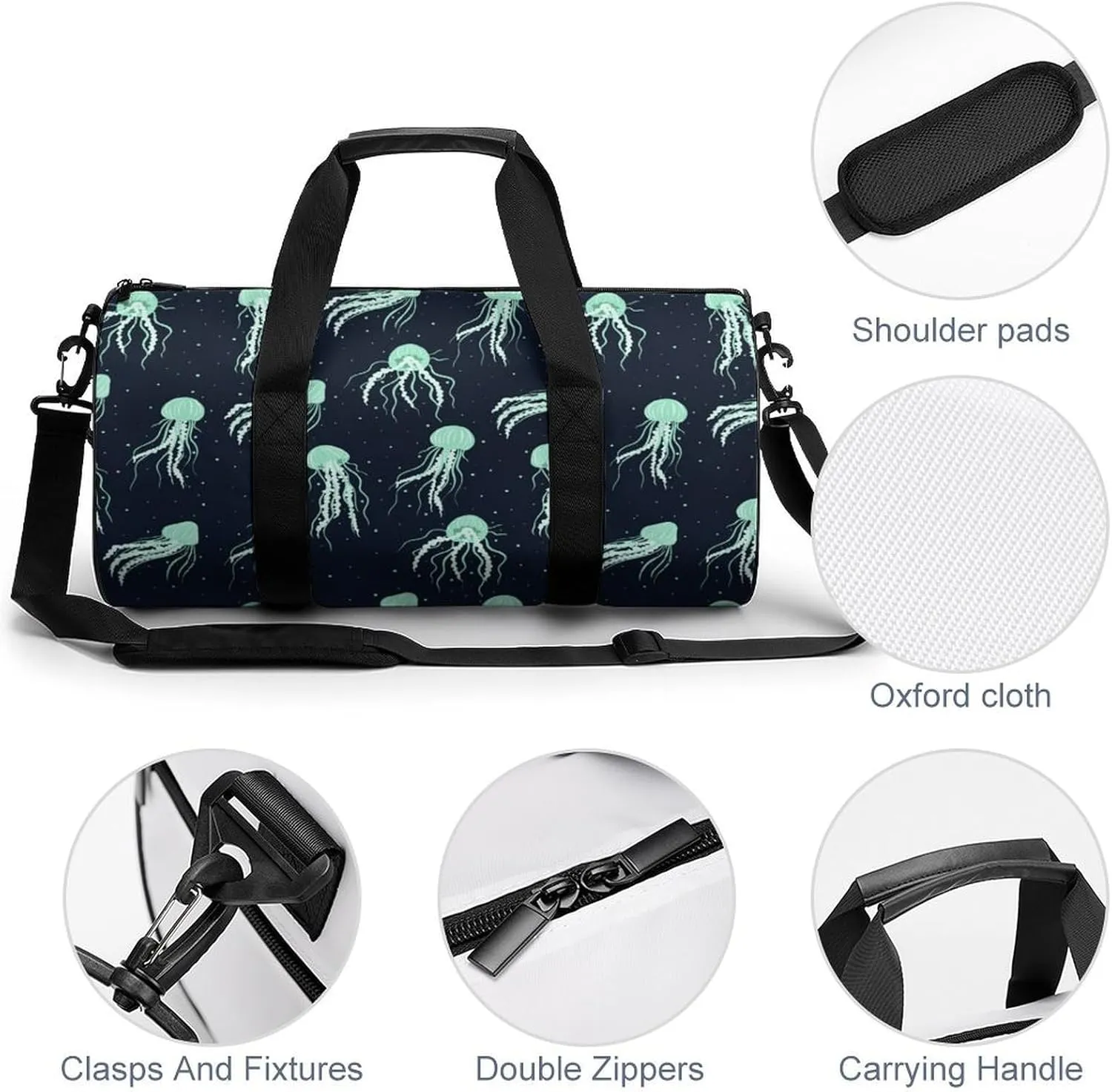 Gym Bag for Men Women Lightweight Sports Duffle Bag with Multiple Compartments Cylindrical Gym Bag for Fitness Travel And Outdoor Activities Ater Resistant Yoga Bag Training Bag Cosmic Drift