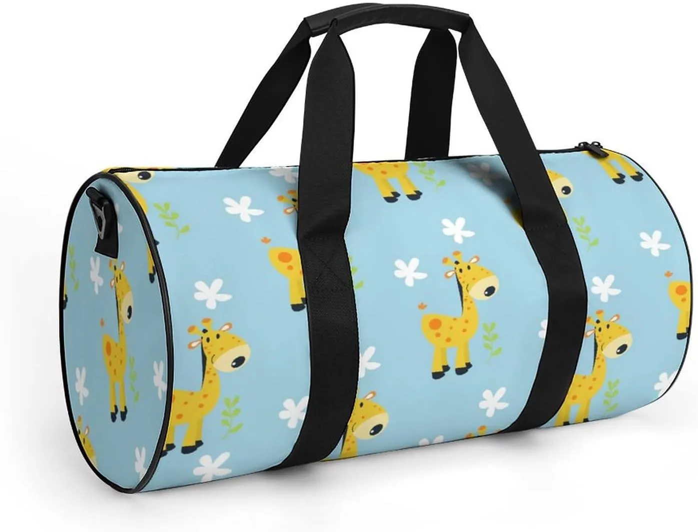 Gym Bag for Men Women Lightweight Sports Duffle Bag with Multiple Compartments Cylindrical Gym Bag for Fitness Travel And Outdoor Activities Ater Resistant Yoga Bag Training Bag Giraffe Meadow