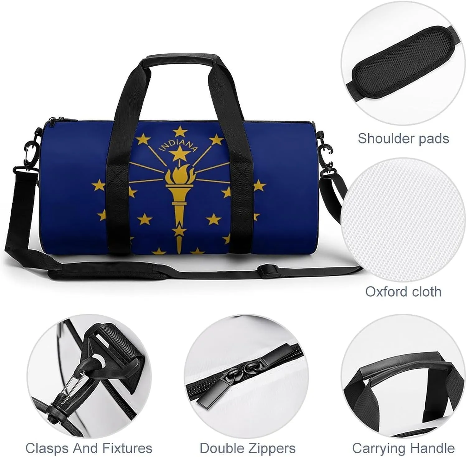 Gym Bag for Men Women Lightweight Sports Duffle Bag with Multiple Compartments Cylindrical Gym Bag for Fitness Travel And Outdoor Activities Ater Resistant Yoga Bag Training Bag Indiana Torch