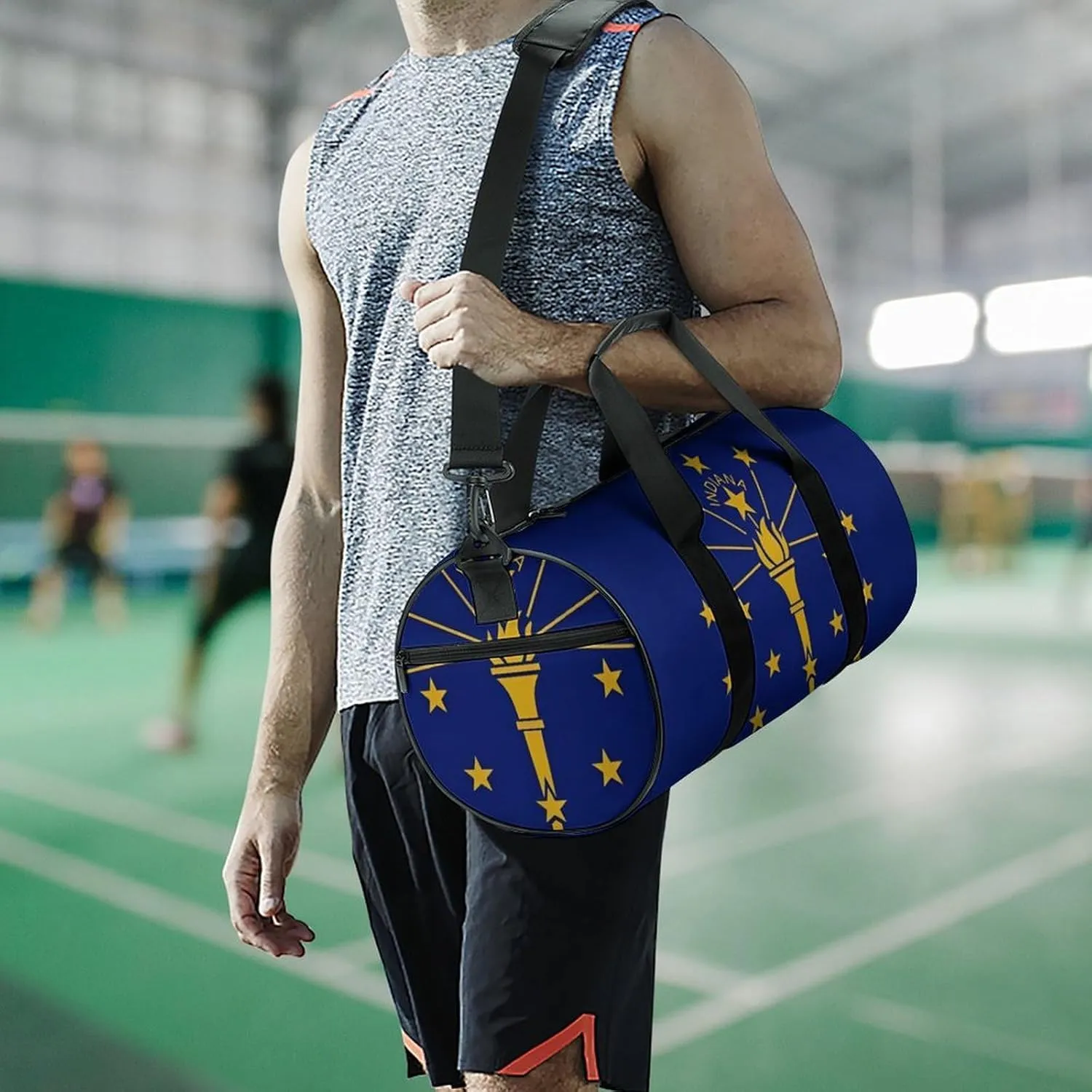 Gym Bag for Men Women Lightweight Sports Duffle Bag with Multiple Compartments Cylindrical Gym Bag for Fitness Travel And Outdoor Activities Ater Resistant Yoga Bag Training Bag Indiana Torch