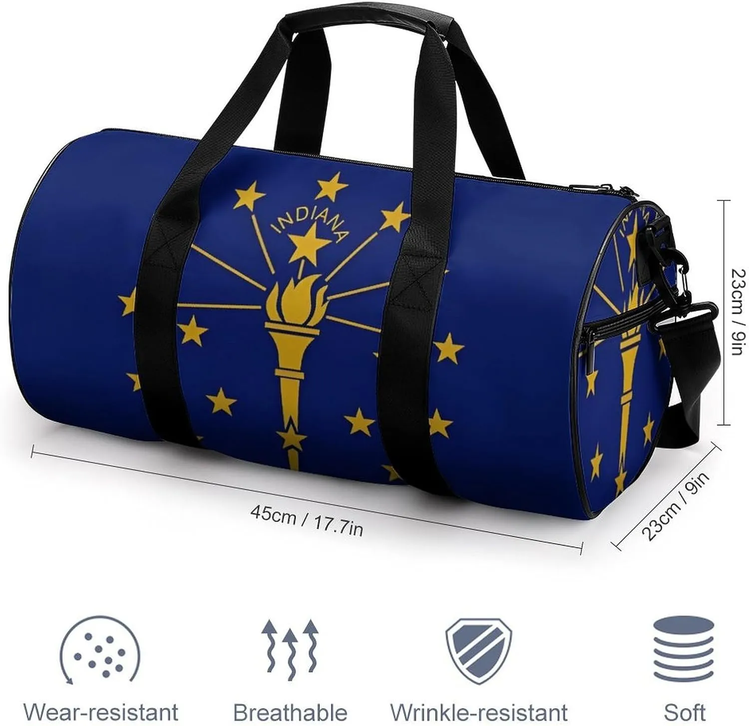 Gym Bag for Men Women Lightweight Sports Duffle Bag with Multiple Compartments Cylindrical Gym Bag for Fitness Travel And Outdoor Activities Ater Resistant Yoga Bag Training Bag Indiana Torch