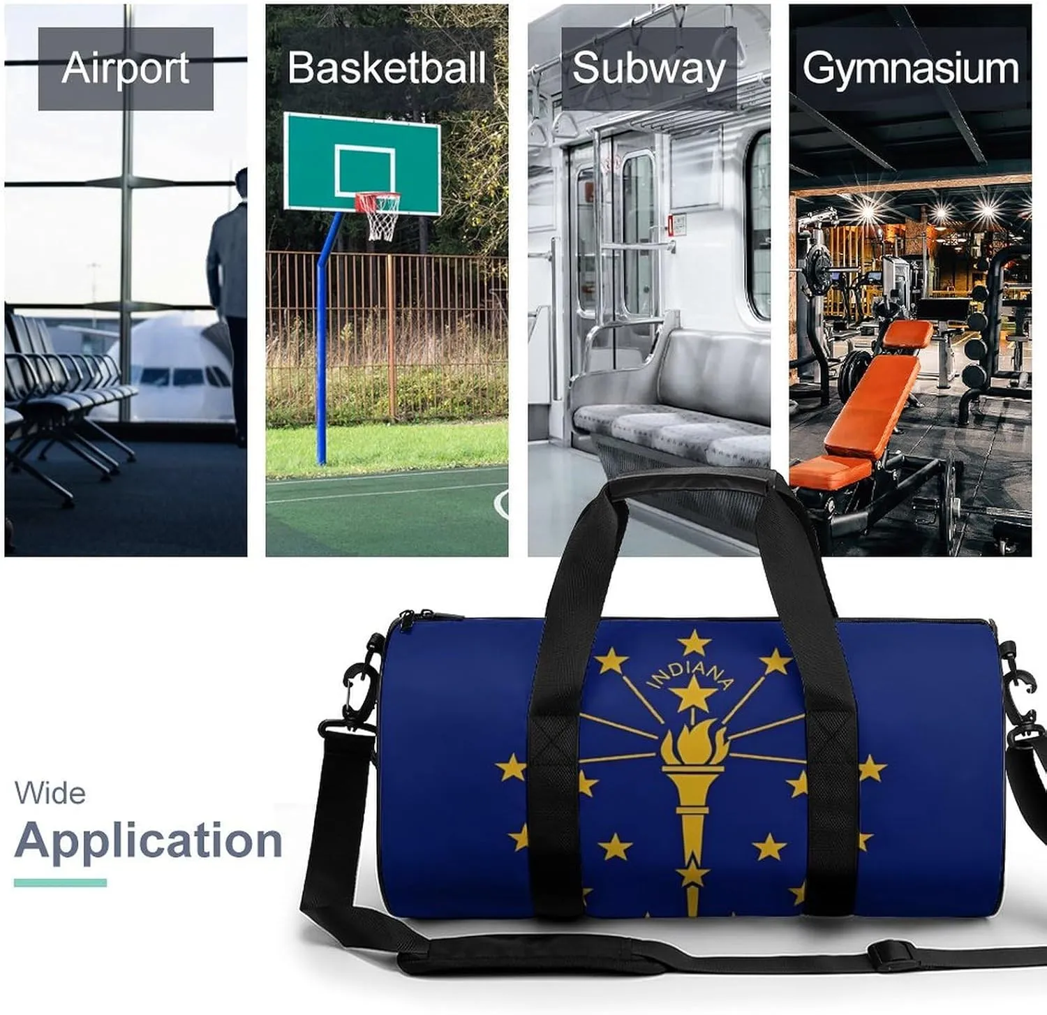 Gym Bag for Men Women Lightweight Sports Duffle Bag with Multiple Compartments Cylindrical Gym Bag for Fitness Travel And Outdoor Activities Ater Resistant Yoga Bag Training Bag Indiana Torch