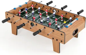 GYMAX Tabletop Foosball Game, 27” Mini Foosball Table with 2 Balls & Score Keeper, Easy Assembly Compact Indoor Table Soccer Game for Kids Adults Family