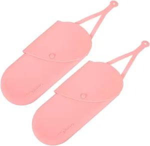 Hair Curler Bag Set of 2 Curling Wand Organizer Silicone Hair Iron Pouch Heatproof Storage Case for Travel Home Sturdy Lightweight