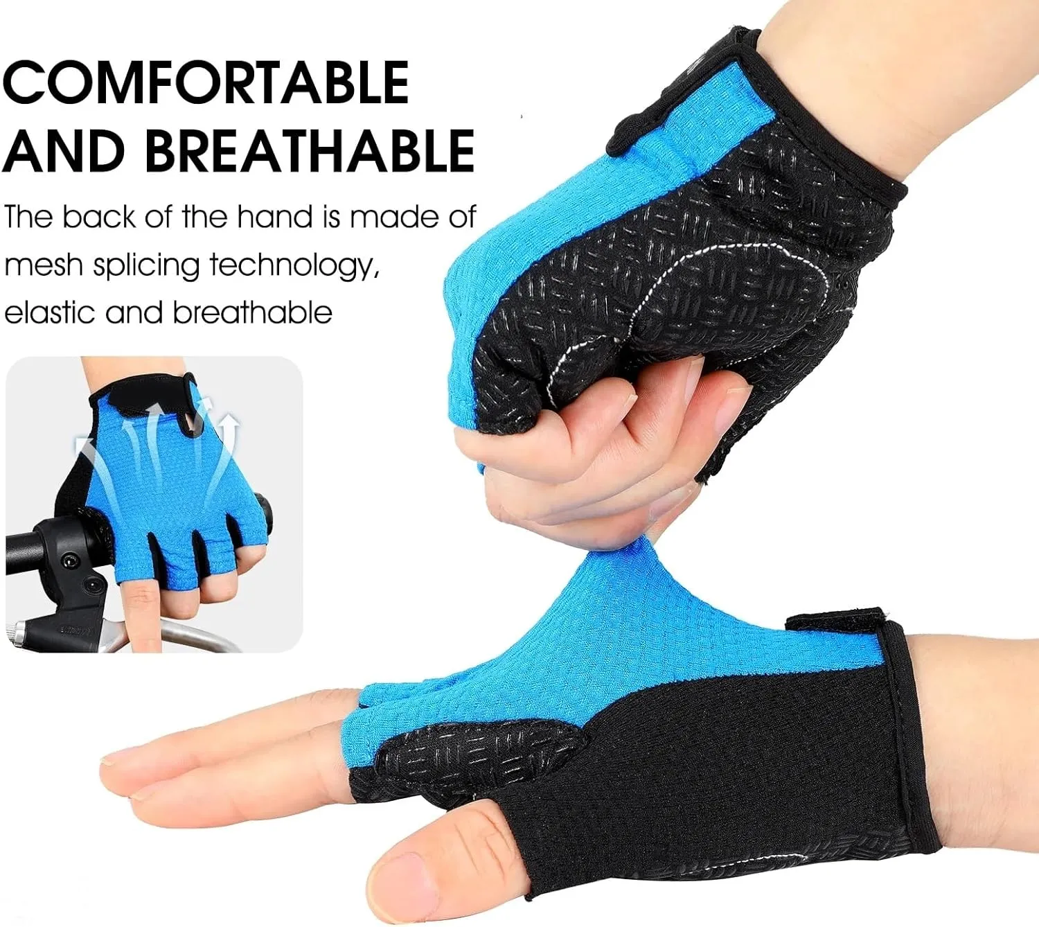 Half Finger Cycling Gloves - Anti-Slip Anti-Sweat Breathable and Anti-Shock Sports Gloves - for Men and Women