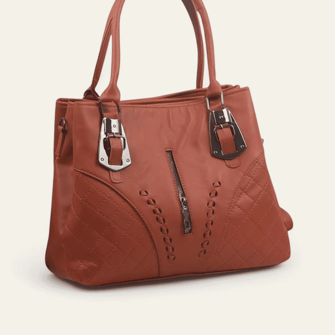 Hand Bag with Cross Hand-Havana