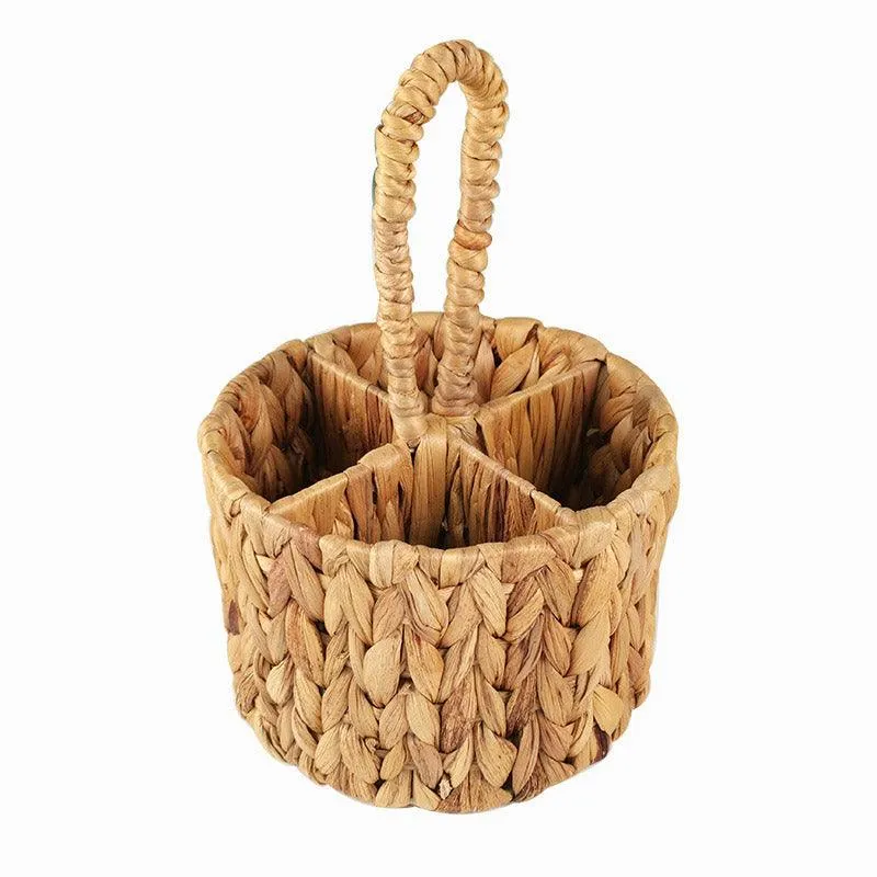 Handmade Woven Round Storage Basket Simple Hand Placement Basket for Home Decor
