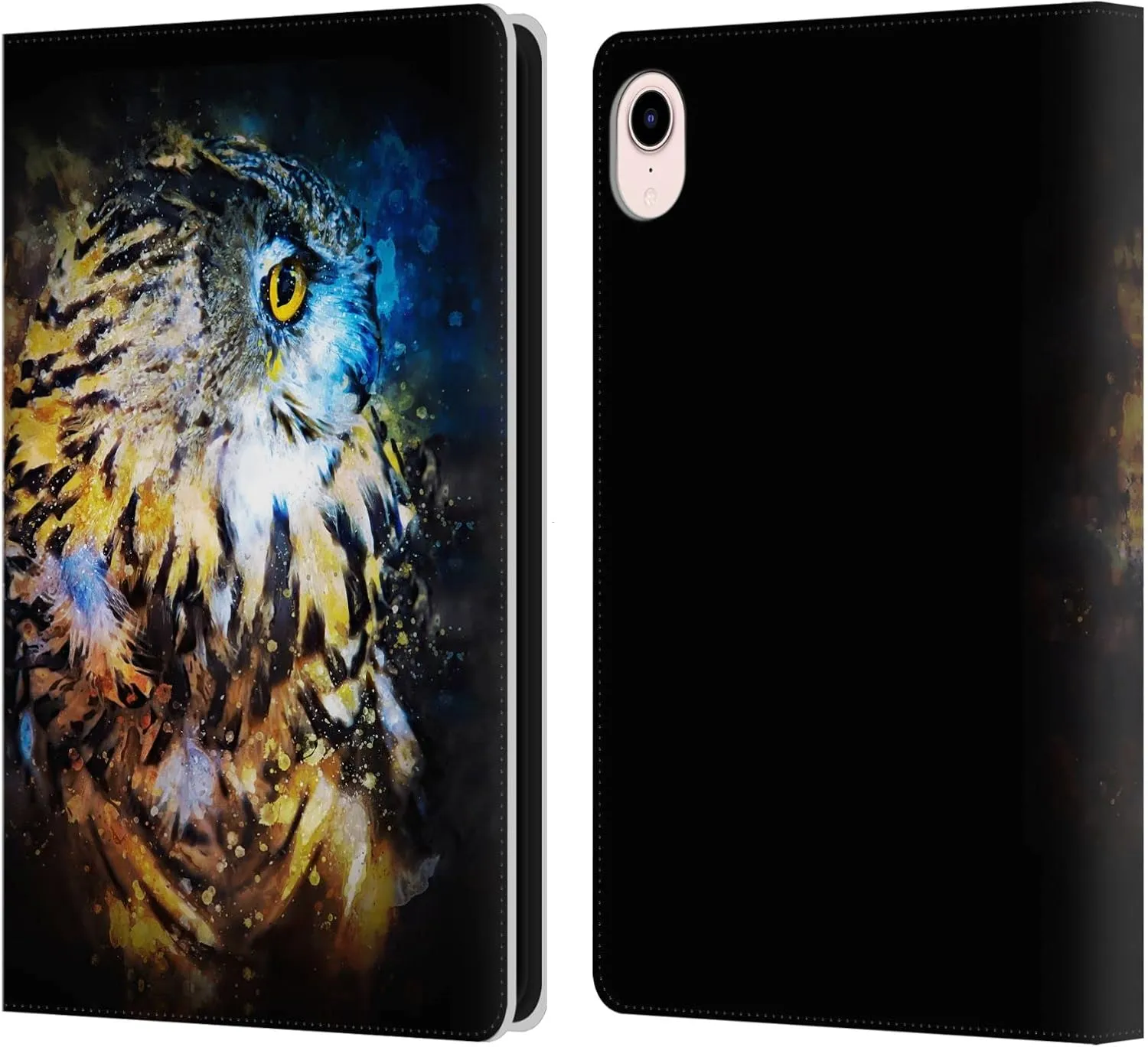 Head Case Designs Officially Licensed Riza Peker Owl Splash Animal Abstract Leather Book Wallet Case Cover Compatible with Apple iPad mini (2021/2024)