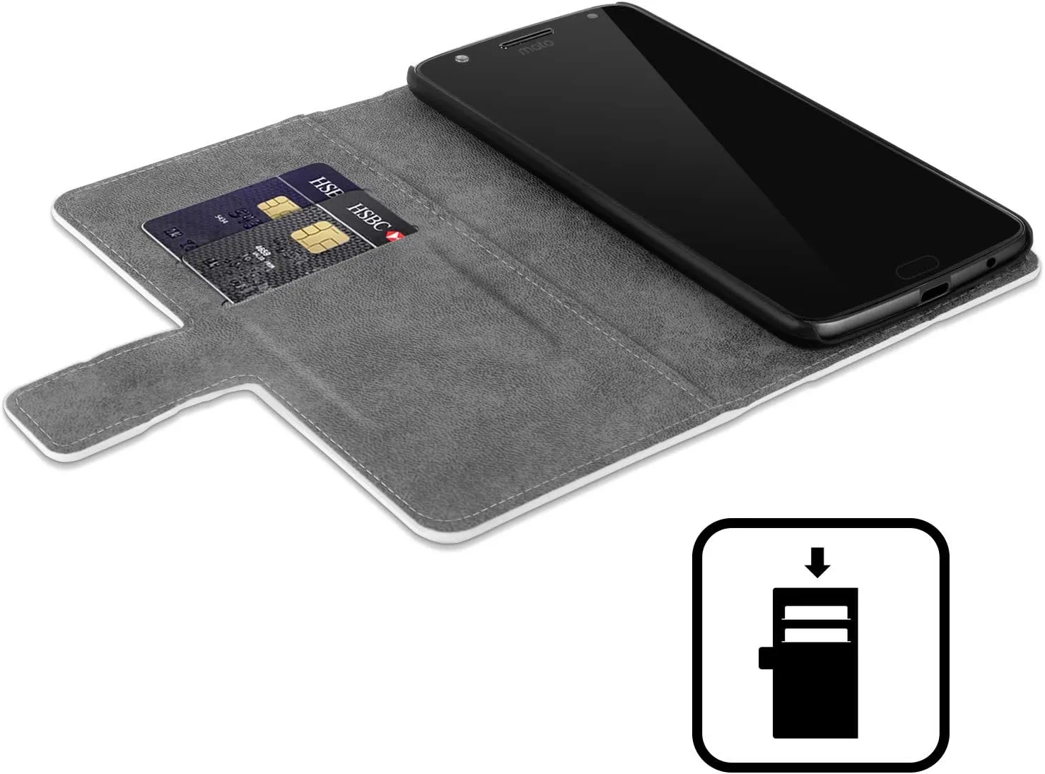 Head Case Designs Officially Licensed Vincent HIE Patriotic Black Lab Canidae Leather Book Wallet Case Cover Compatible with Motorola Moto G84 5G