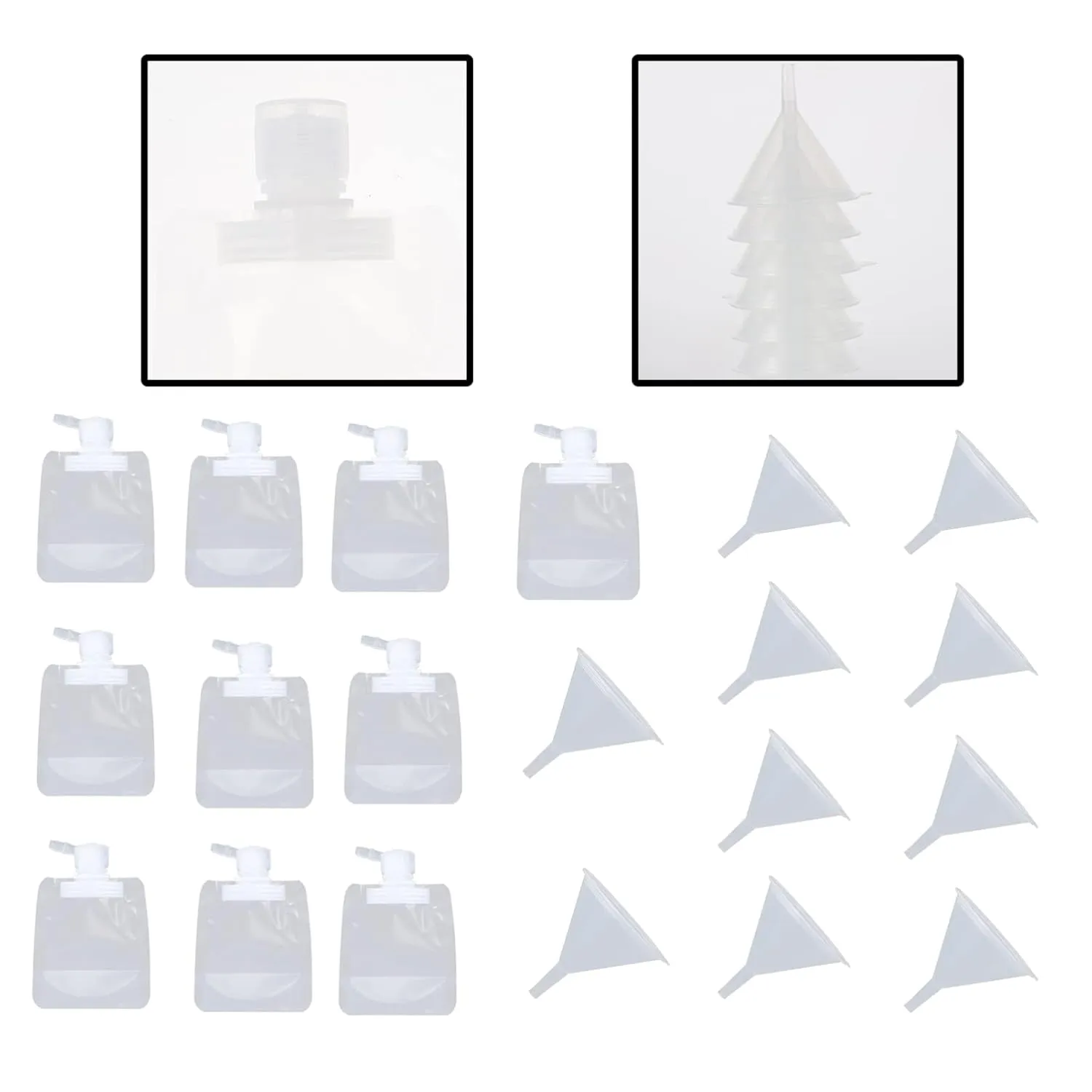 Healifty Lightweight Travel Emulsion Bag 20pcs Portable Squeeze Bottles Leak-proof Dispenser Bag Set