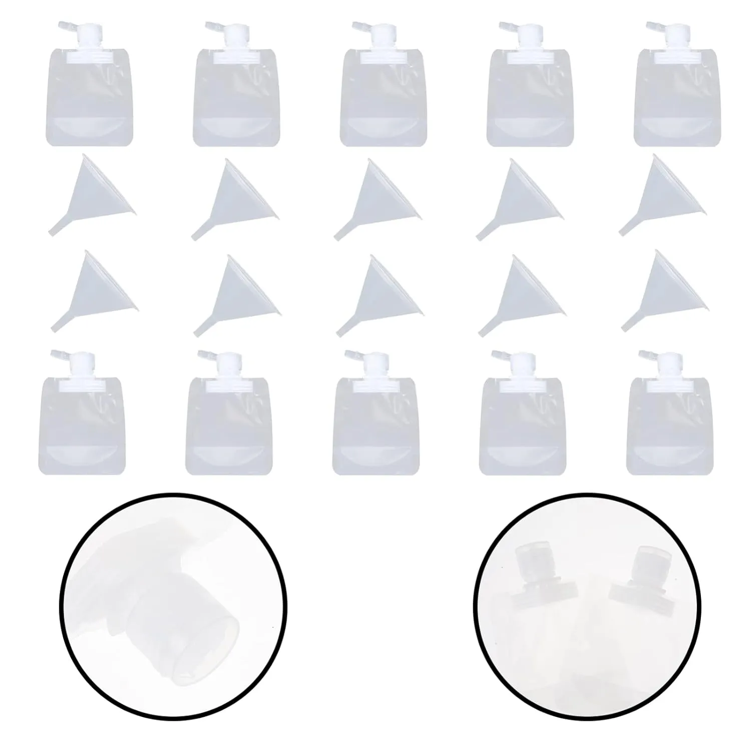 Healifty Lightweight Travel Emulsion Bag 20pcs Portable Squeeze Bottles Leak-proof Dispenser Bag Set