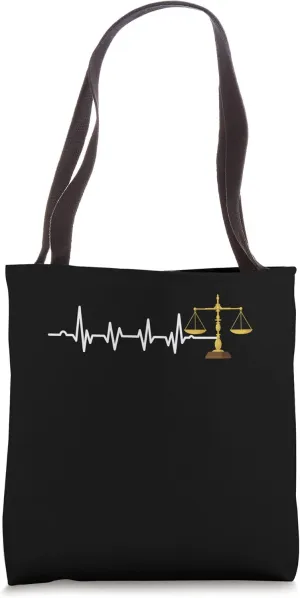 Heartbeat Scales Of Justice | Lawyer Court | Law Student Tote Bag