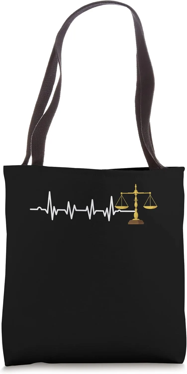 Heartbeat Scales Of Justice | Lawyer Court | Law Student Tote Bag
