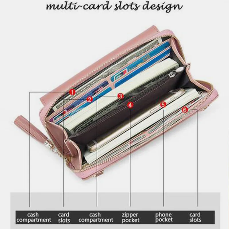 High Capacity Multi Slot Crossbody Phone Bag