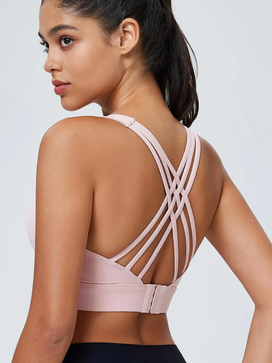 High Impact Sports Bra for Women High Support Molded Cups Strappy Women’s Sports Bra for Workout,Training and Running