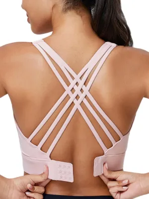 High Impact Sports Bra for Women High Support Molded Cups Strappy Women’s Sports Bra for Workout,Training and Running