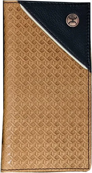HOOEY Leather Men’s Western Rodeo Wallet (Basketweave - Black Corner)