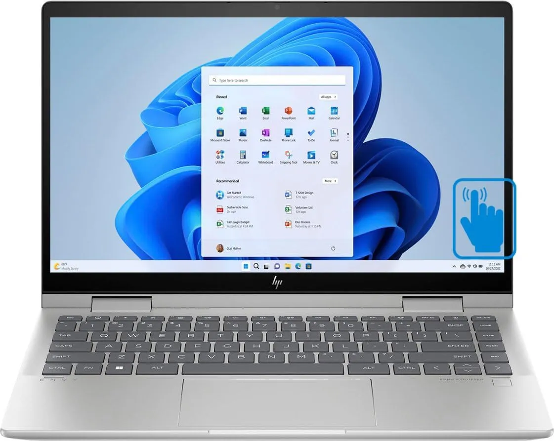 HP Envy X360 14.0" Touchscreen FHD 2-in-1 Laptop (10-Core Intel i5-1335U Upto 4.6 GHz, 8GB RAM, 512GB SSD, Intel Iris Xe, Backlit KYB, FP Reader, Micro SD Reader, WiFi 6, Win11Home) Bundle w/DKZ hub