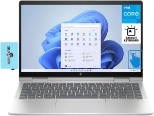 HP Envy X360 14.0" Touchscreen FHD 2-in-1 Laptop (10-Core Intel i5-1335U Upto 4.6 GHz, 8GB RAM, 512GB SSD, Intel Iris Xe, Backlit KYB, FP Reader, Micro SD Reader, WiFi 6, Win11Home) Bundle w/DKZ hub