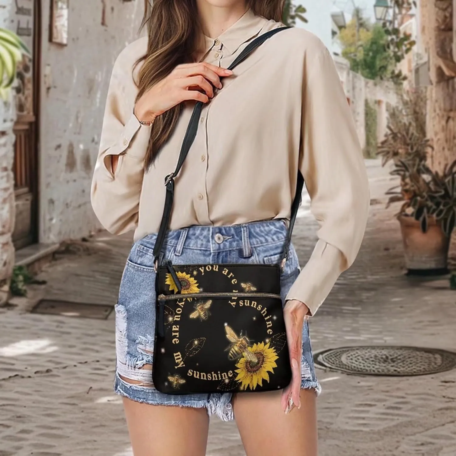 HUGS IDEA Crossbody Purse for Women,Lightweight Crossbody Bag Soft Leather Women's Shoulder Handbags