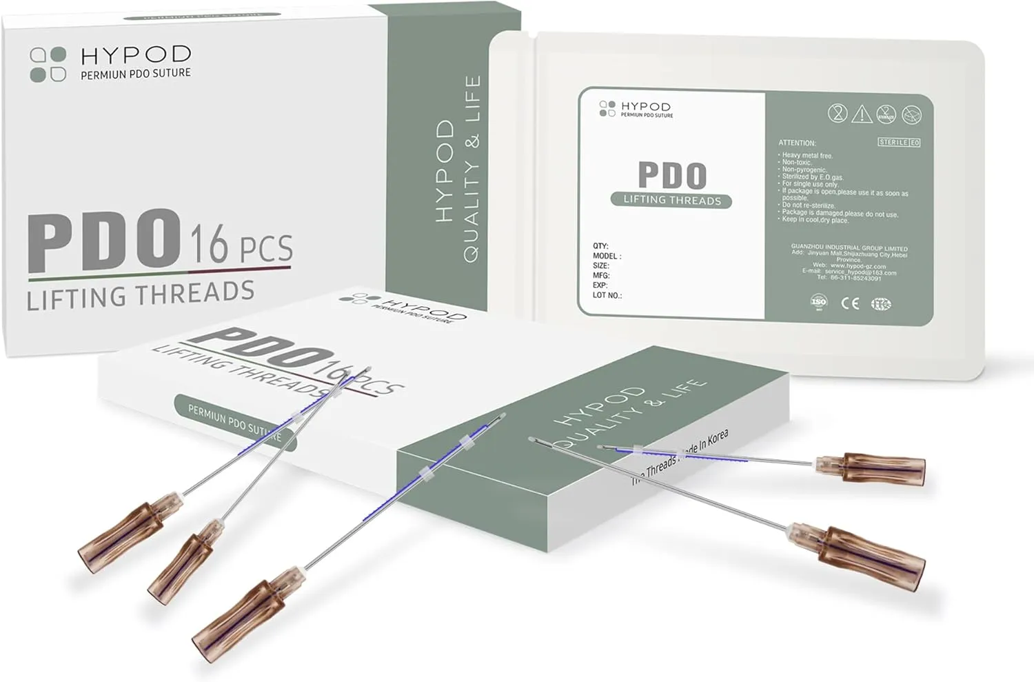 HYPOD Pdo Cog Nose Threads, Pdo Lifting Thread are Used to Embed The Nose Bridge or Columella, 16 PCS, 19G60MM