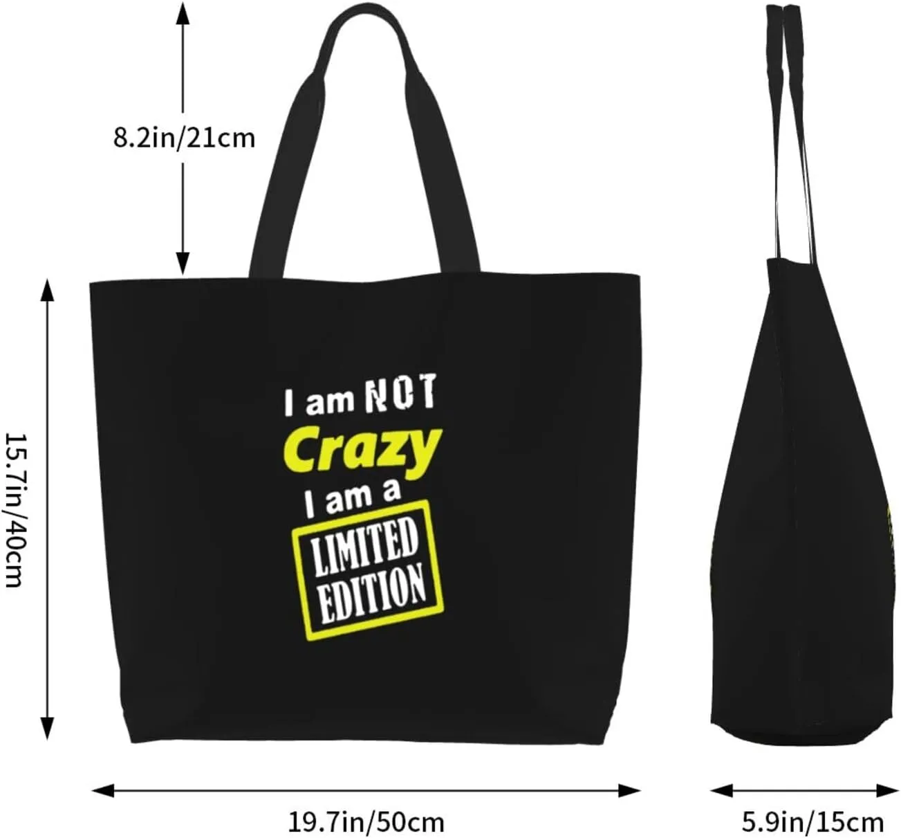 I Am A Limited Edition Women'S Lightweight Canvas Handbag Waterproof Reusable Shopping Bag