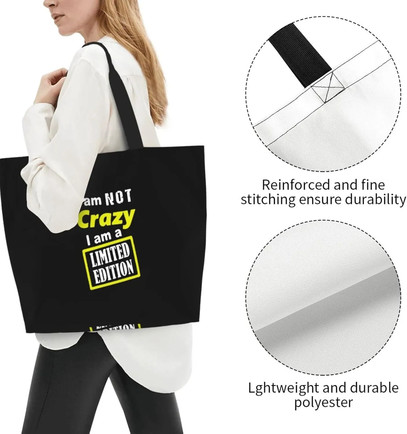 I Am A Limited Edition Women'S Lightweight Canvas Handbag Waterproof Reusable Shopping Bag