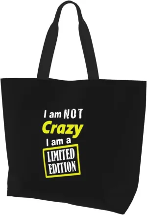 I Am A Limited Edition Women'S Lightweight Canvas Handbag Waterproof Reusable Shopping Bag