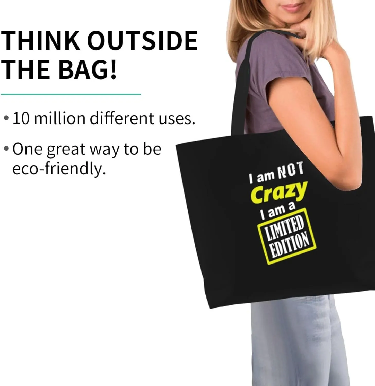 I Am A Limited Edition Women'S Lightweight Canvas Handbag Waterproof Reusable Shopping Bag