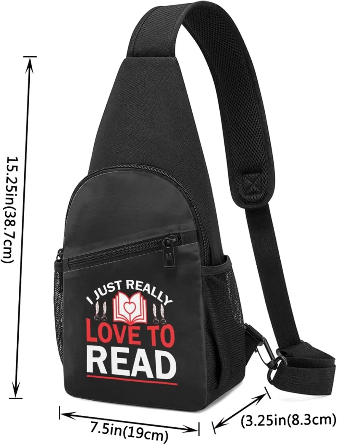 I Just Really Love To Read Unisex Chest Bag Lightweight Crossbody Shoulder Bag Travel Pocket