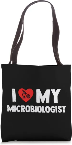 I Love My Microbiologist Medical Technologist Researcher Fan Tote Bag