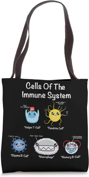 Immune System Cells Biology Gifts Science Humor Immunologist Tote Bag