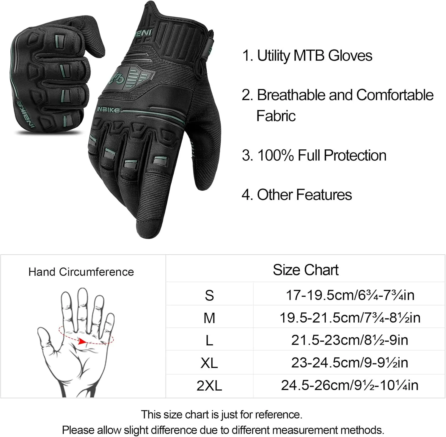 INBIKE Cycling Gloves Bike Glove Anti Slip Shock Absorbing Adjustable Breathable Padded MTB Racing Sports Gloves…