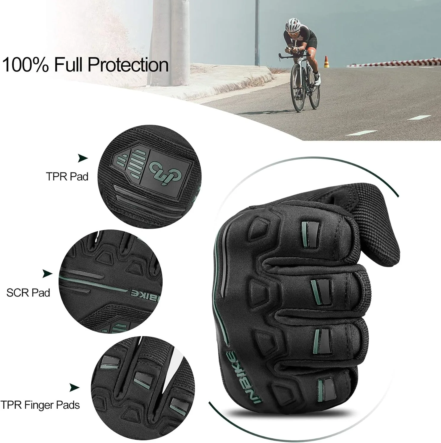 INBIKE Cycling Gloves Bike Glove Anti Slip Shock Absorbing Adjustable Breathable Padded MTB Racing Sports Gloves…