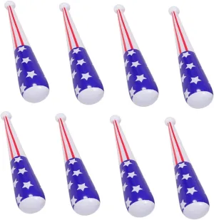 Inflatable Sports Bat American Flag Design Lightweight PVC Bat for Boys and Girls Party Games Compact Storage