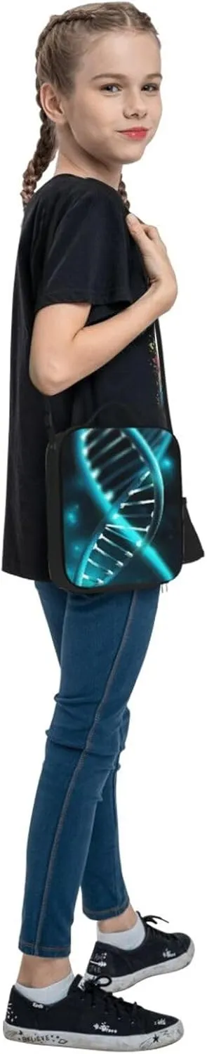 Insulated Lunch box for Men Women Reusable Lunch Bag Science Gene Strand Cooler Tote Bags for Work Picnic