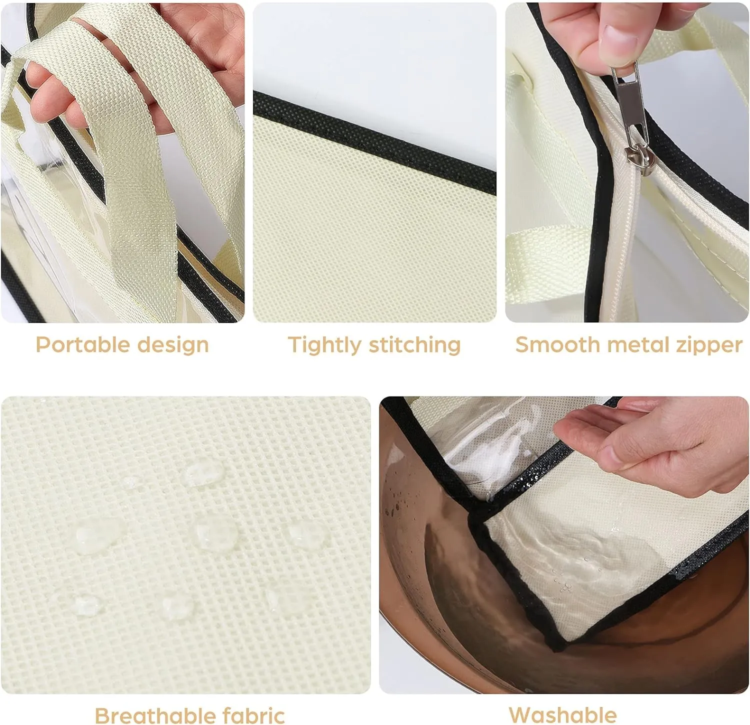 Interesse 9 Pack Dust Bags for Handbags, Clear Handbag Storage, Purse Storage Organizer for Closet, Purse Cover Hanging Closet Organizer with Zipper