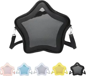 Ita Bag, Kawaii Star-Shaped Backpack – Large Capacity, Waterproof, Lightweight, Cross-body Bag (Black)