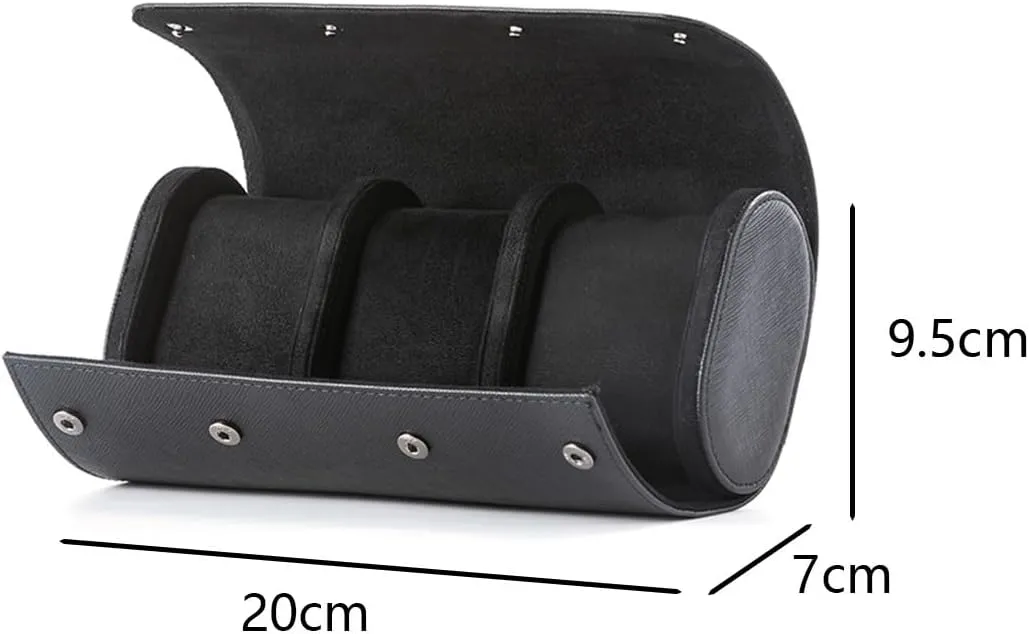 JEKKAH Watch Storage Box Portable Travel Multi-Position Watch Storage Bag Mechanical Watch Packaging Box Watch Bag(3 Slots)