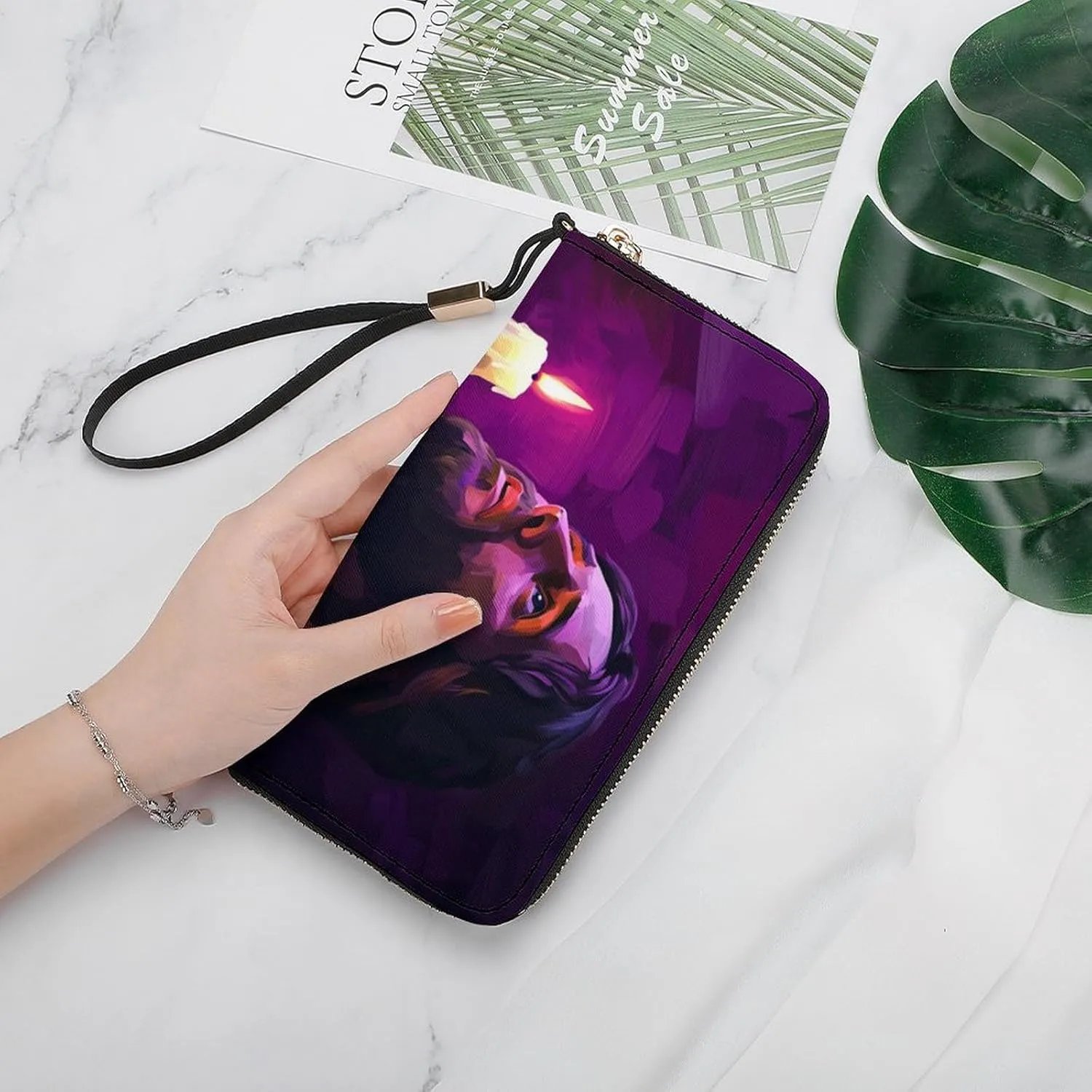 Jesus with A Candle Light PU Leather Clutch Long Bifold Wallet, Coin Purse Credit Pass Case, Durable Card-Holder Money Storage for Women Men