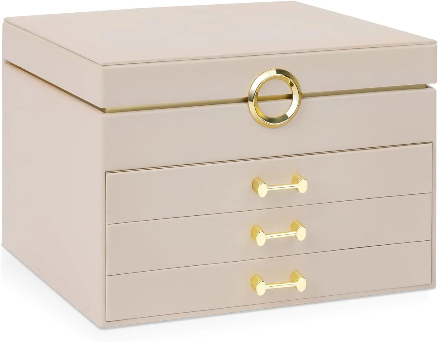 Jewelry Box Organizer for Women Girls, 4-Layer Large Jewelry boxes with 3 Drawers Jewelry Storage Case for Earrings Bracelets Necklaces
