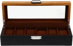 Jewelry Case Wood Box 6 Slots Watch Display Protable Fashion Luxury Storage Portable