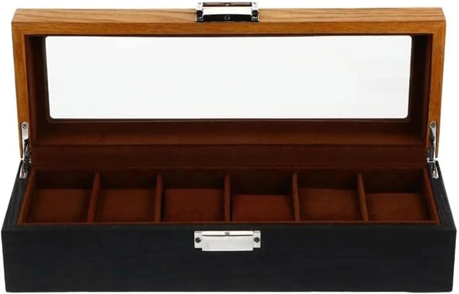 Jewelry Case Wood Box 6 Slots Watch Display Protable Fashion Luxury Storage Portable