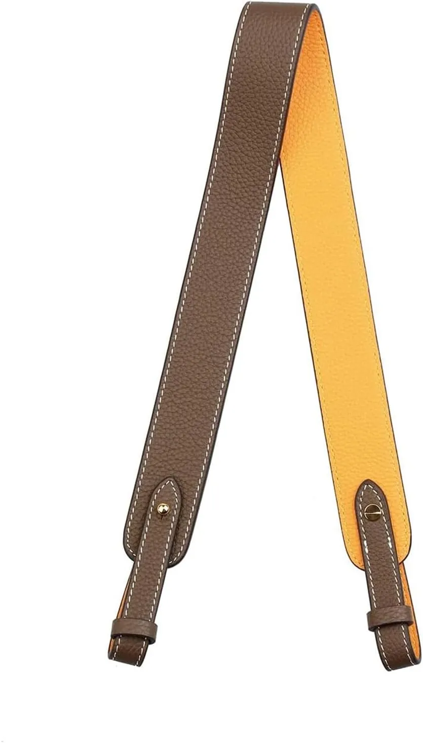 jiesinlov Genuine Leather Shoulder Bag Straps Replacement for Picotin Handbags (Gold Taupe&Yellow-L)